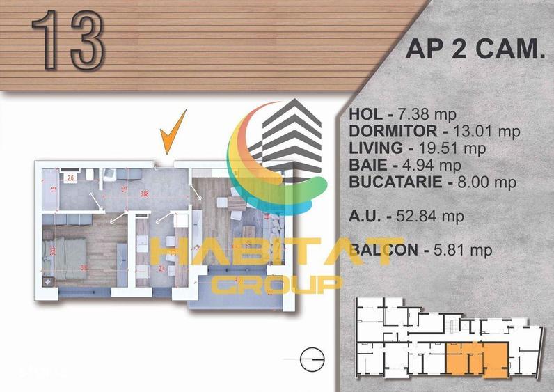 P-ta Alba Iulia 2 camere decomandat 59 mp bloc tip BOUTIQUE - 3