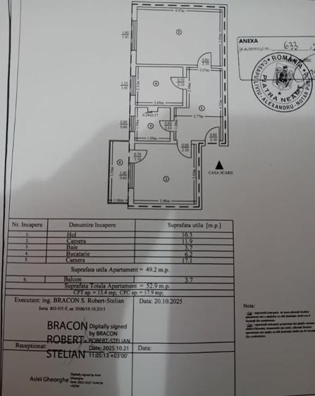 Ap 2 Cam Piata Precista 53mp etaj 2 decomandat centrala termopan - 1