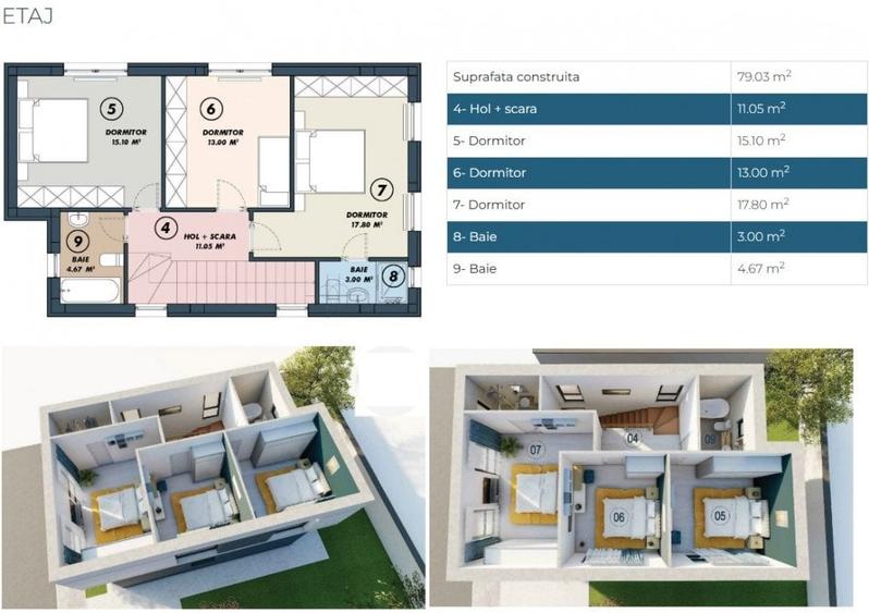 Casa 4 camere | 120mp | Tunari | 0 comision | complex rezidential inchis - 6