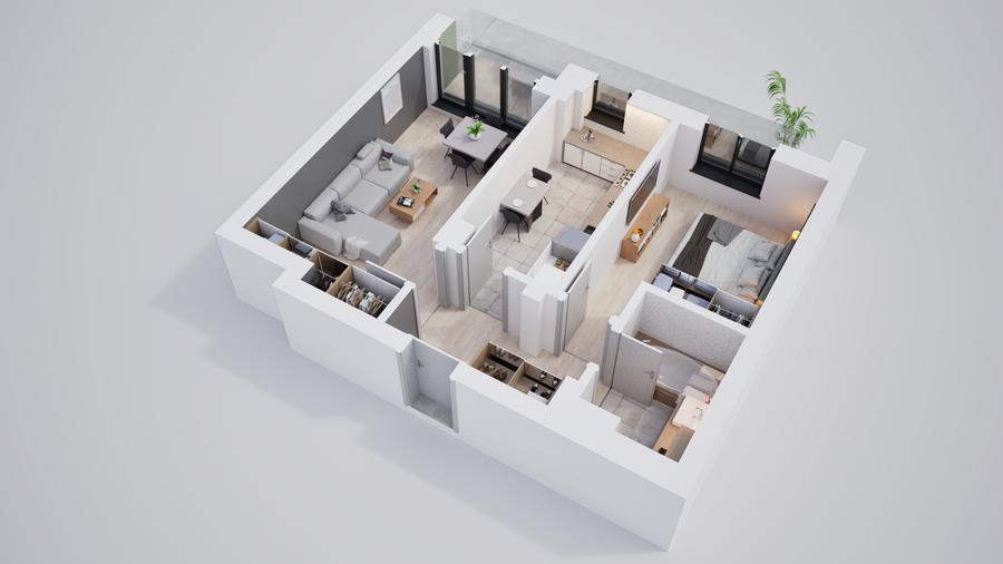 Ansamblu rezidențial nou – 2 camere moderne cu facilități complete - 5