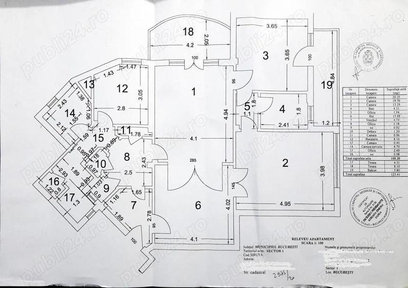 Apartament cu 4 camere, cu o suprafa?a utila de 105 m2, situat intre Pia?a Romana ?i Calea Victoriei - 4