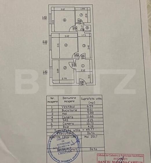 Apartament cu 2 camere, modificat, parter - 12
