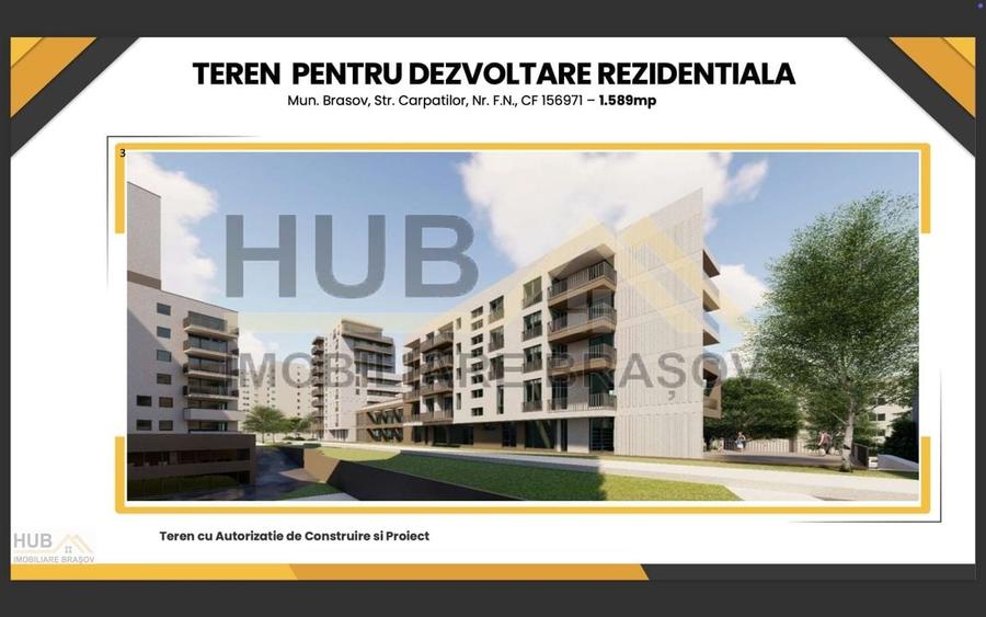 Teren pentru Dezvoltare Rezidentiala cu Autorizatie Emisa | Str. Carpatilor - 3