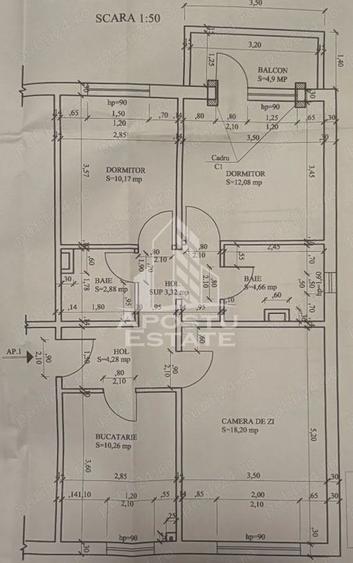 Apartament cu 3 camere, decomandat, 2 bai, zona Calea Aradului - 10