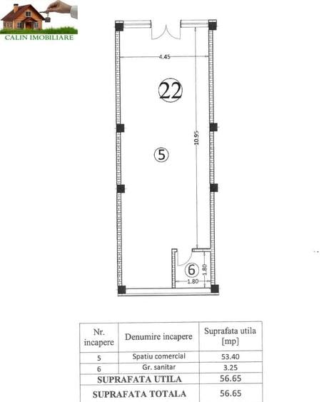 Spațiu comercial, de 54 mp, în Ciurea