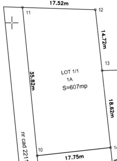 Teren intravilan, 607 mp, deschidere 36 m, zona Plaiul Vulcanesti - 3