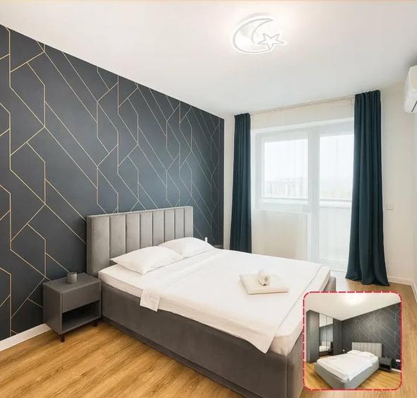 Apartament cu 2 camere semidecomandat, mobilat în Pipera