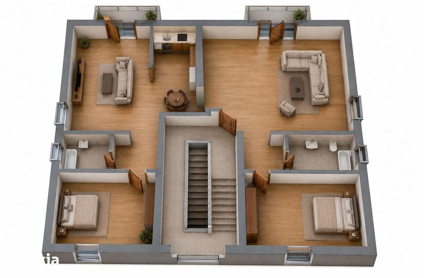 Casa duplex pe orizontala de vanzare pe Calea Cisnadiei in apropiere d - 2