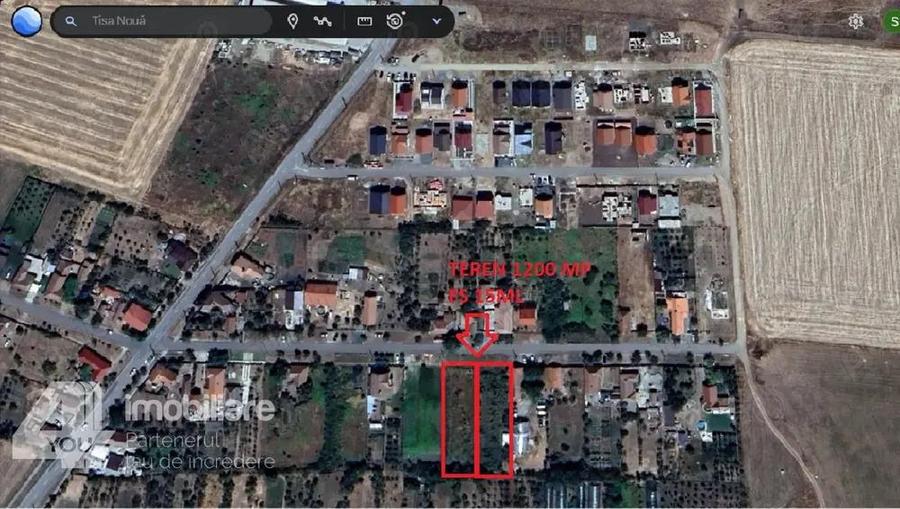 Teren intravilan 1200 mp Tisa Noua fs.15 ml pret 21900 euro neg - 1
