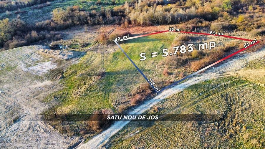 Teren Construcții intravilan de 5783 mp, în Satu Nou de Jos