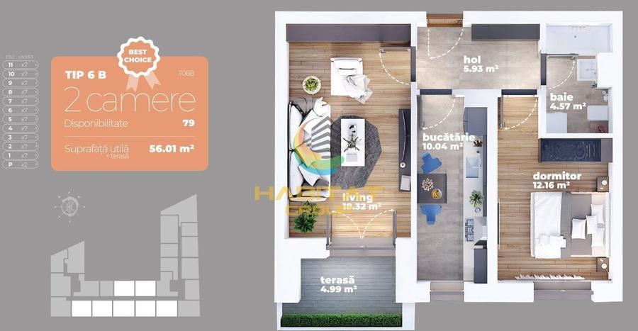 L.Rebreanu 2 camere decomandat 56 mp vis-a-vis AUCHAN TITAN - 2