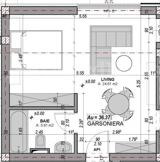 Studio modern 36,37 mp -  loc de parcare inclus - 2