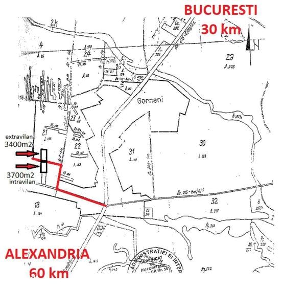 Teren Gorneni/Iepuresti/Giurgiu 3700 intravilan+3400 extravilan- 6E/m2 - 2