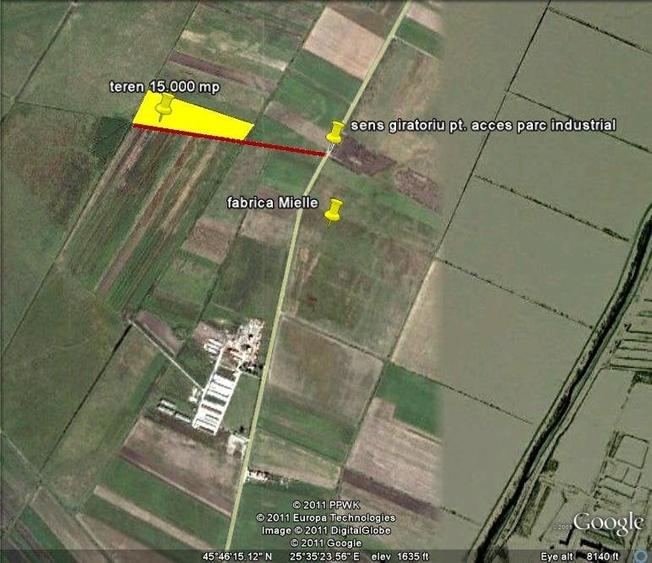 TEREN 15.000 MP situat in DN 13-Mielle, PUZ Industrial,  hale si depozite! - 2
