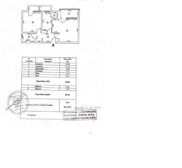 Apartament cu 2 camere decomandat în Micro 20
