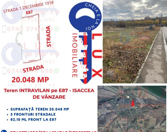 ID 7743 Teren INTRAVILAN pe E87 - ISACCEA - 1