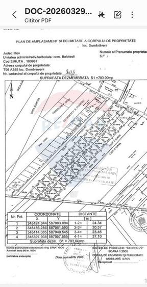 Teren  Balotesti Dumbraveni  16.700 mp /8350 mp /loturi 500 mp - 11