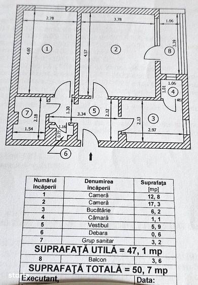 Apartament cu 2 camere decomandat în Dristor