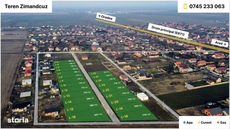 Teren de 709 mp, în Zimandu Nou
