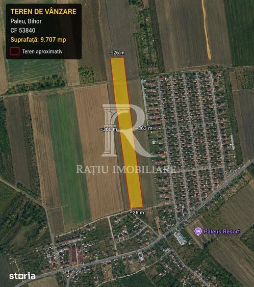 Teren de 9707 mp, în Paleu