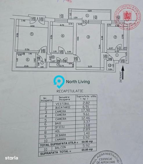Apartament cu 3 camere, mobilat în Titan