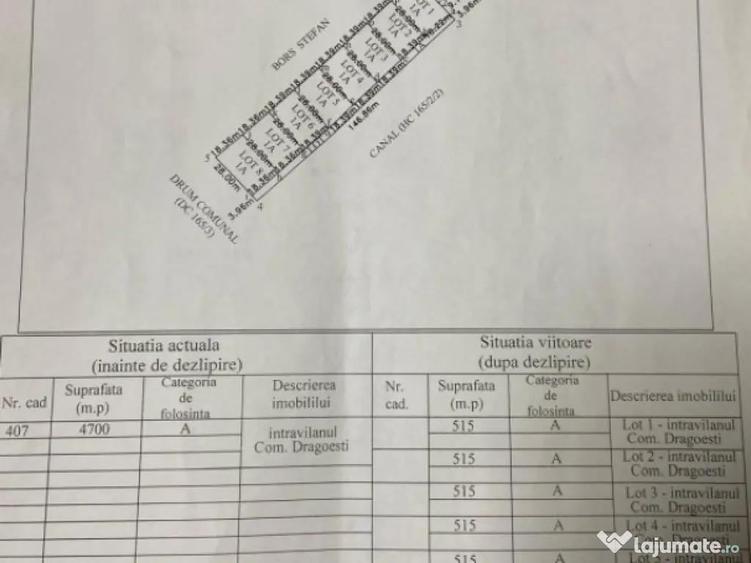 Teren intravilan 4.700 mp parcelat in loturi de 500 mp lang - 1