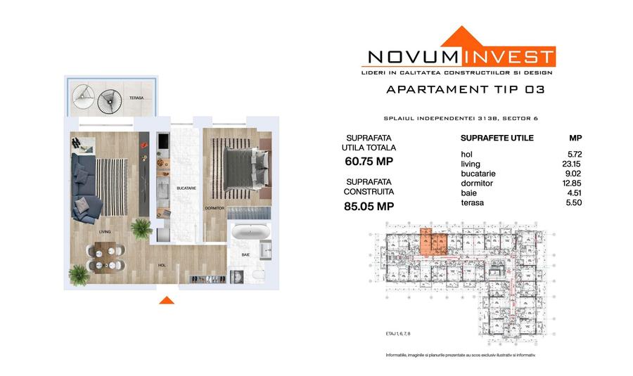 Apartament 2 camere, Politehnica/Grozavesti decomandat 52 mp utili - 3