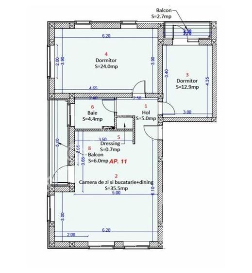 Apartament cu 3 camere si 2 balcone in Selimbar zona Shopping City - 8