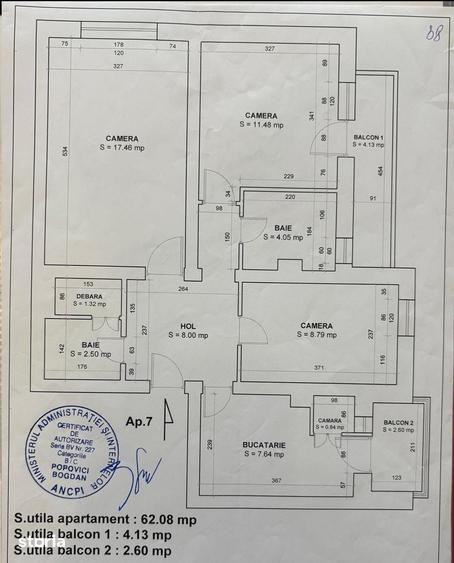 Apartament cu 3 camere, 2 bai, Racadau, Str. Molidului - 14