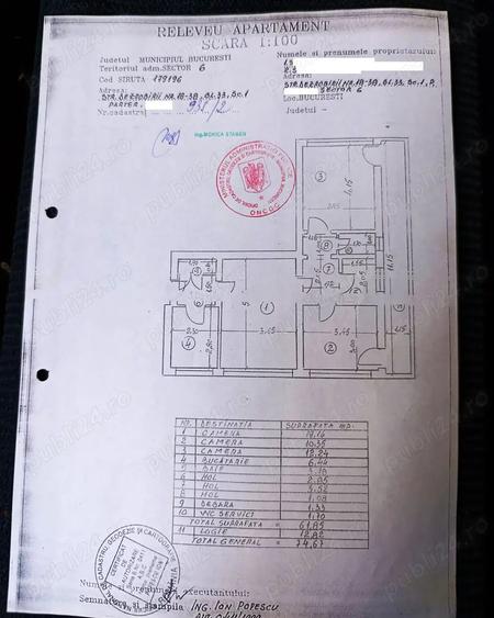 Apartament 3 camere parter balcon 12mp pretabil afacere cabinet salon - 1