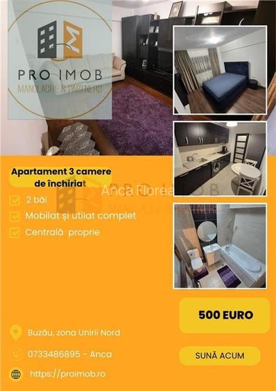 Apartament 3 camere cf1 decomandat zona Unirii Nord Apartament 3 camere cf1 decomandat zona Unirii Nord