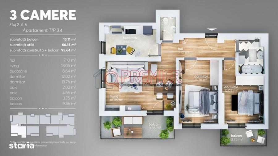 Apartament 3 Camere - Grand Arena - Bloc Nou - Disponibil - 1