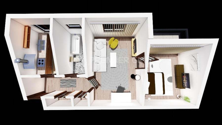 Etaj 2! Apartament 2 camere 50mp, Tudor Vladimirescu-Bucsinescu, CT - 1