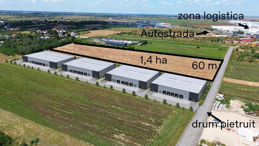 Teren Construcții extravilan de 14000 mp, în Bolintin-Deal