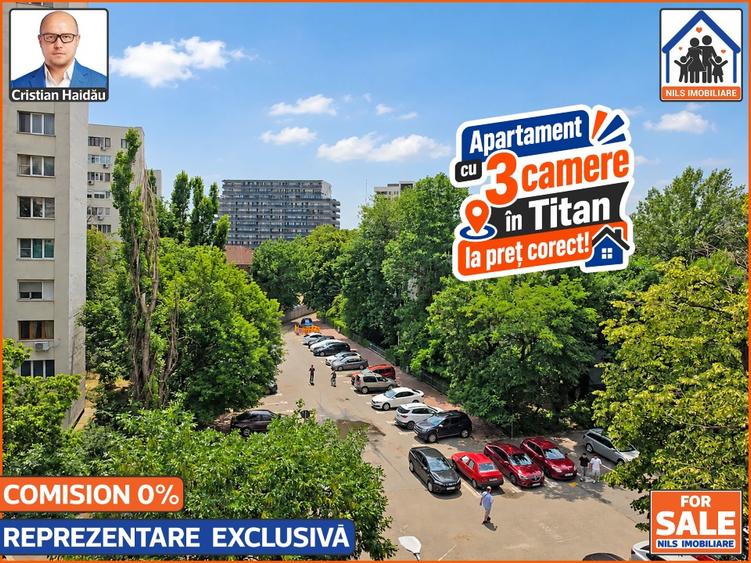 Apartament cu 3 camere semidecomandat în Titan