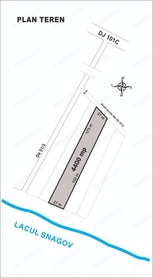 Vanzare teren 4400 mp Snagov - Gruiu, cu deschidere la lacul Snagov - 1