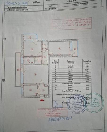 APARTAMENT 3 CAMERE | 3 BALCOANE | 75 MP | ETAJ 8 | METROU 4 MIN - 12