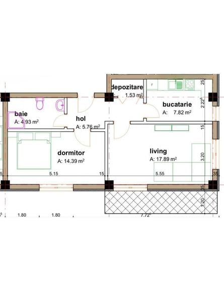 Apartament 2 camere, 60 mp, DECOMANDAT, ETAJ 1, BLOC NOU, Horpaz - 7
