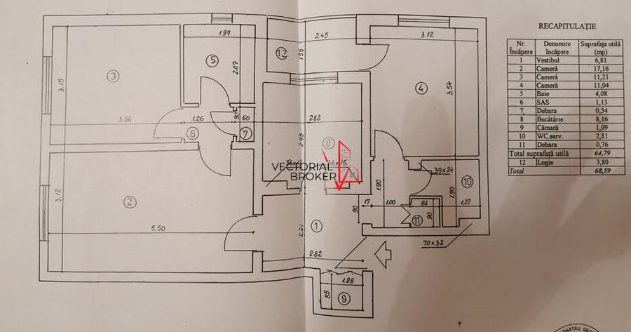 3 camere, et. 6, bloc 1982, renovat, mobilat, 2 bai, 69mp, Basarabia- Chisinau - 9