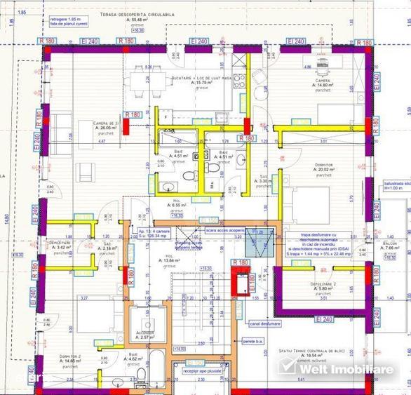 Penthouse, bloc nou, semifinisat, Iris - 1