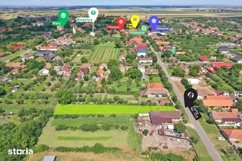 Teren de 1090 mp, în Parța