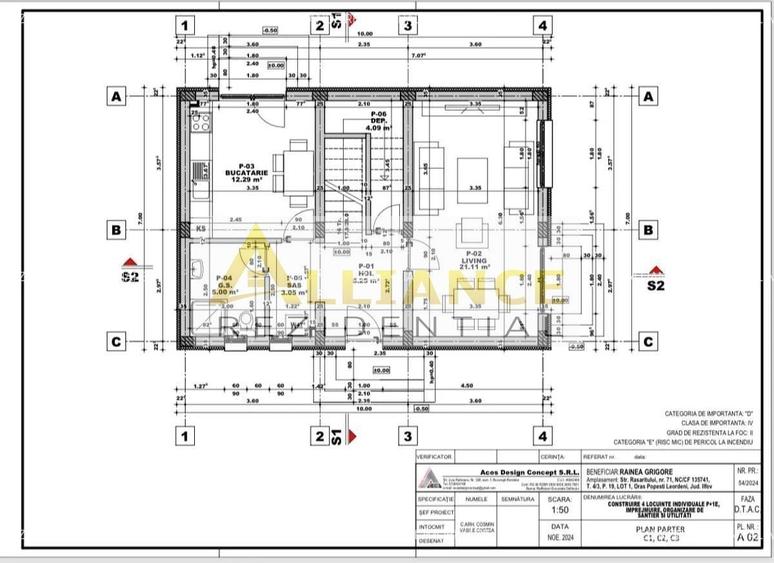Casă individuală cu 4 camere decomandat cu Canalizare în Central