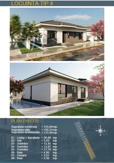 Casa individuala 4 camere si teren 300 mp complex finalizat Tunari - 10