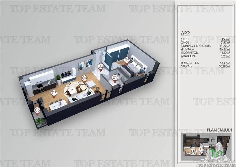 Apartament 2 camere bloc nou, adiacent metrou Obor - 1