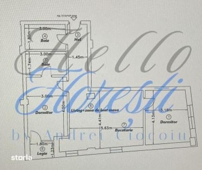 Apartament cu 3 camere semidecomandat în Dâmbul Rotund