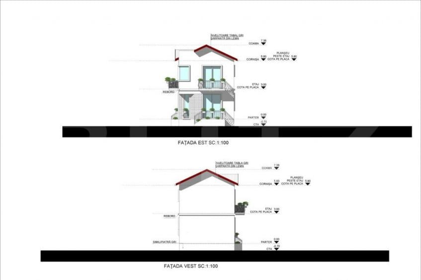 Casa la rosu, cu 4 camere, 145 mp utili, 356 mp teren, zona - 3