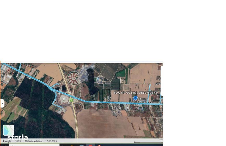 5000 mp , 1 Decembrie ,Ilfov teren cu deschidere 51 ml la DN5 - 1