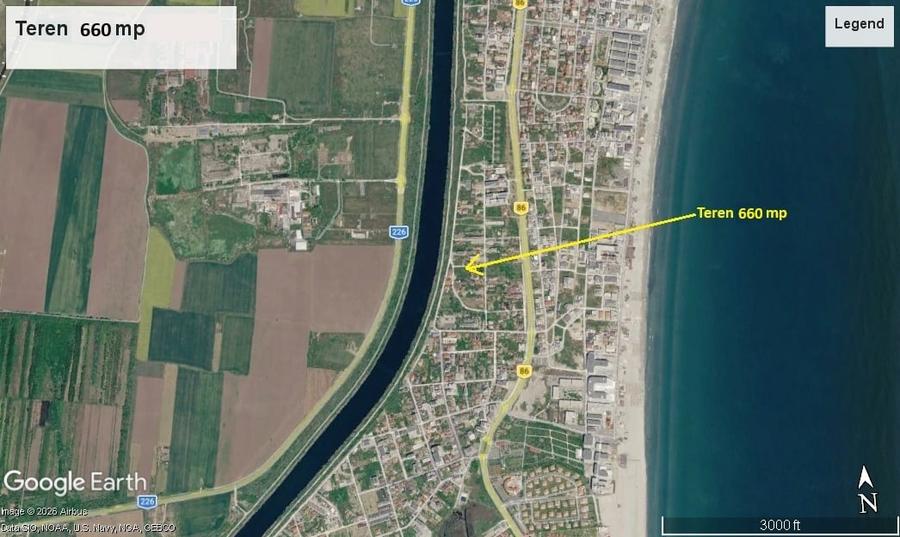 Teren 660 mp, dechiere 30 m, in Mamaia Sat, la 500 m de plaja - 2