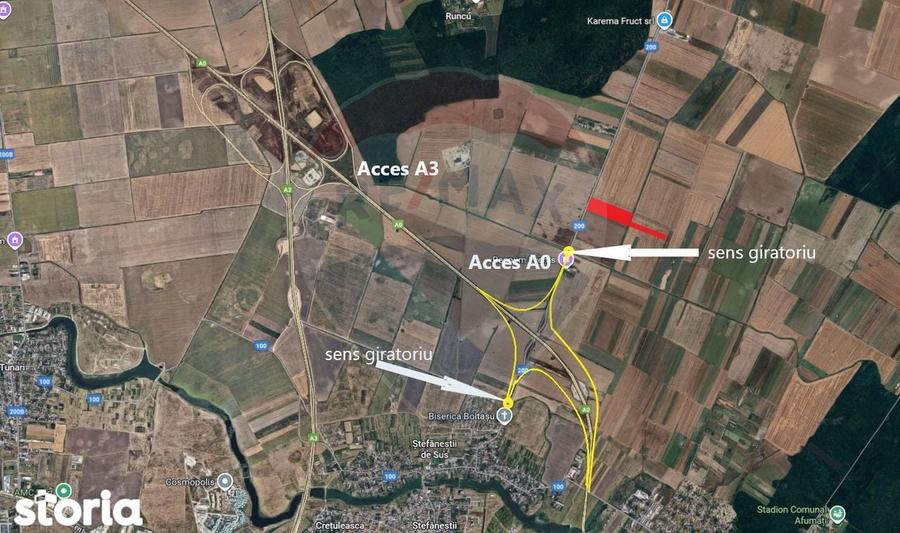Teren industrial 7.9 ha, Afumati, deschidere 120m, Soseaua Stefanesti - 3