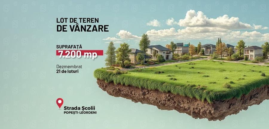 Teren 7.200 mp – deschidere 39 m la strada Viilor, Popești-Leordeni - 1